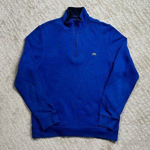 Men's Lacoste 3/4 Zip Blue Sweater Sz XL